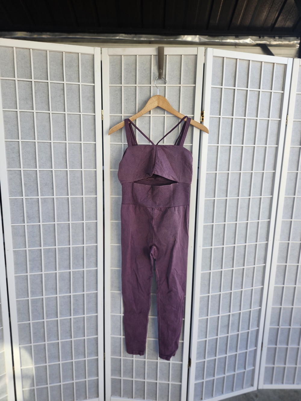 Free People Purple Strappy Jumpsuit with Cutout Detail